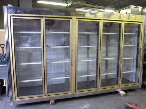 CUSTOM COOL 5 Glass Door Refrigerator Cooler Merchandiser GDR-5 130 Inch Remote