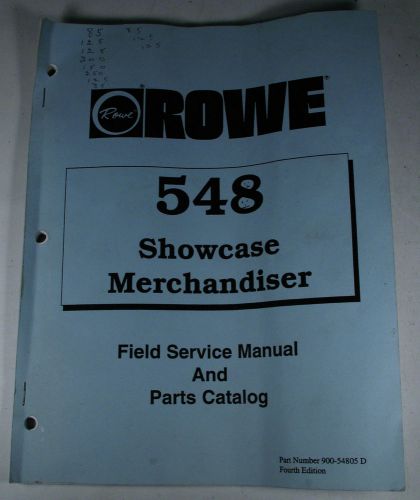 Rowe 548 field service manual and parts catalog for sale