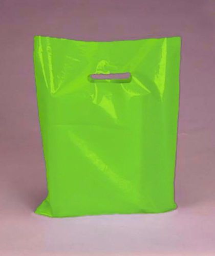 50 Lime Green  9x12 Retail Merchandise Gift Bags W\ Handles, Low density