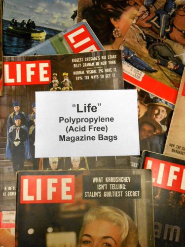 Acid free life look size magazine sleeves archival bags 100ct for sale