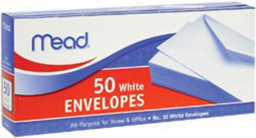 Boxed Envelopes 4-1/8&#034;X9-1/2&#034; 50/Pkg-White