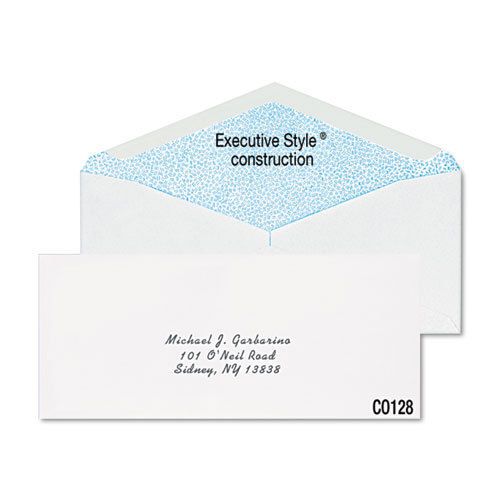 Gummed Seal Security Tint Business Envelope, Executive Style,#10, White,500/Box