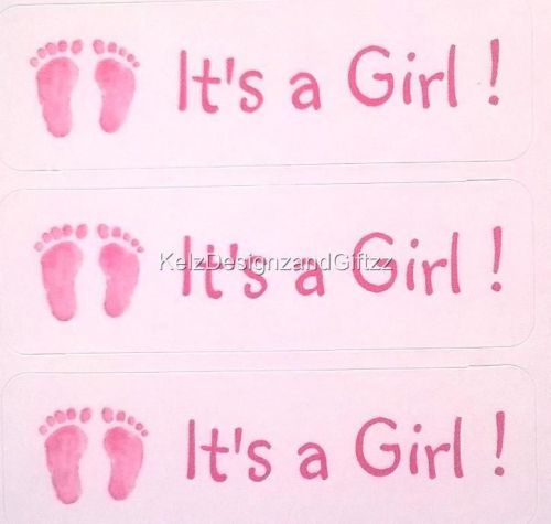 23 x ITS A GIRL Labels Stickers for Invitations Cards Baby Shower Announcements
