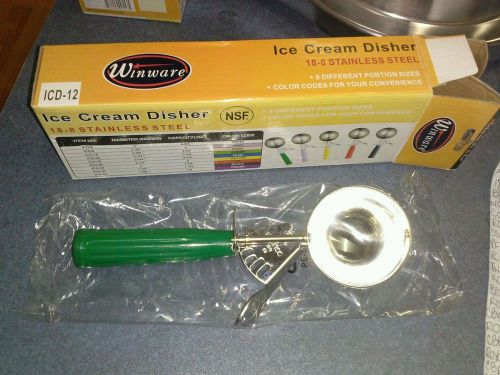 Ice Cream Disher, size 12  stainless steel, green Lot of 2