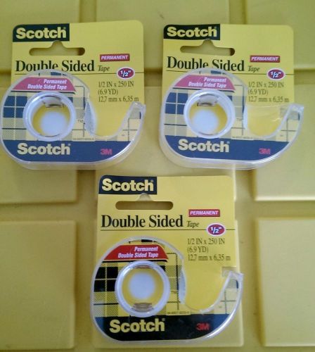 12  Pack lot  Scotch 3M Tape Double Sided Stick Utility Tape 1/2 x 250