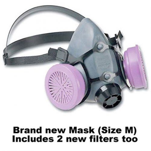 North safety 5500 series half mask respirator size m 550030m &amp; 75scp100 filters for sale