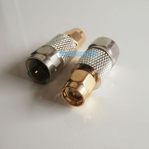F male plug to SMA male plug center RF coaxial adapter connector