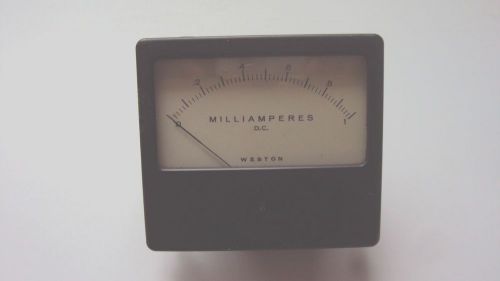 Weston  panel meter 0-1 dc milliamperes 3.75x4.25 inches for sale