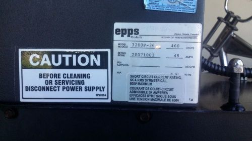 &#034;Epps&#034; Fully Electric &#034;Epps&#034; Stationary Hot Water Pressure Washer Model #3200P36