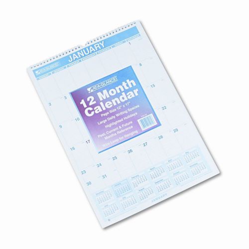 At-A-Glance Ruled Daily Blocks Monthly Wall Calendar, January-December, 12 x 17
