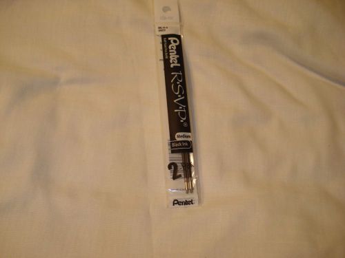 Pentel RSVP black medium  ballpoint refill 2pk