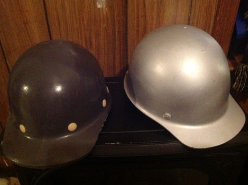 2pc.Super Glas Fibre-metal VTG Hard Hat Adjustable Construction Mining mint!