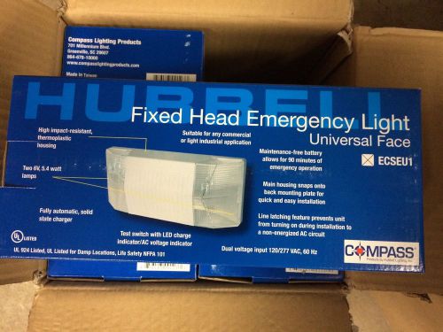 Hubbell Lighting Compass ECSEU1 Fixed Head Emergency Light,Universal Face