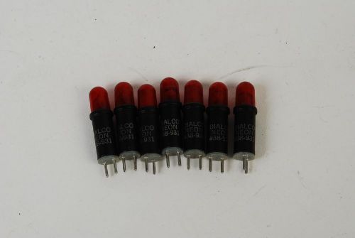 NEW Lot of 7 Dialco Neon 38-931 Red Indicator Light Lamp NOS