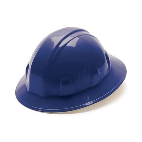 Pyramex 4 Point BLUE Full Brim Safety Hard Hat Ratchet Suspension 1 Case