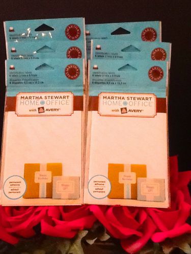 New Martha Stewart Labels Identification Lot of 6 Packets of 6 Labels 36 XL