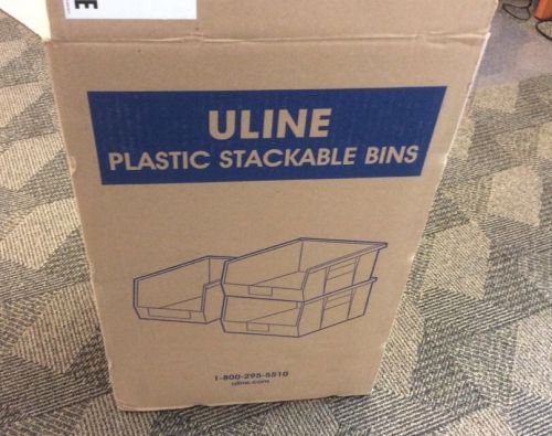 Plastic Stackable Bins 11X11X5. Case Of 6 , Uline S-12417C, clear