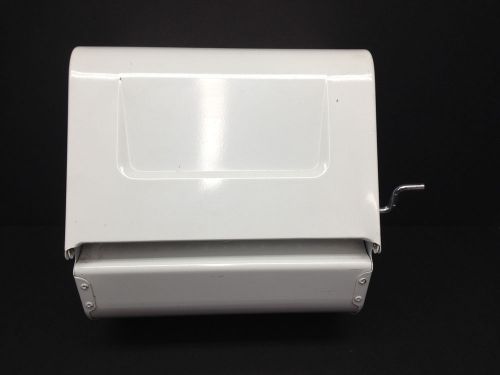 Industrial Paper Towel Dispenser White Roll Type Hand Crank Gas Station Garage