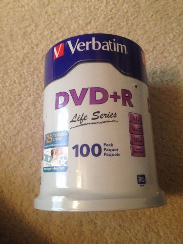 Verbatim Life Series DVD+R Spindle - 100 Pack, 16X, 4.7GB  - 97175