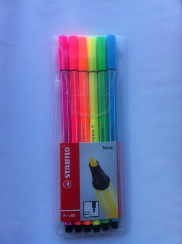 Stabilo Point 68 Fibre-Tip NEON - Marker Pen 1.0 mm - Pack  IN A BLISTER PACKAGE