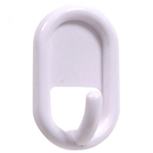 Plastic Oval Hook, White Adhesive Backed Hillman Hooks and Eyes 852097