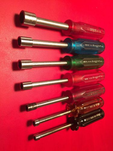 Xcelite &amp; vaco professional electrician 7 piece hollow shaft nut driver set usa for sale