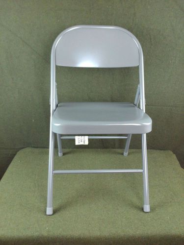 2 New KI Krueger Inc. 101 Gray Steel Folding Chairs Unupholstered