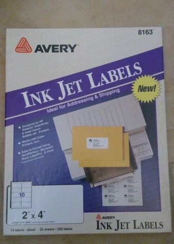 Avery 8163/5163 Ink Jet Shipping Labels 2&#034; Width X 4&#034; Length 10/sheet 250 Labels
