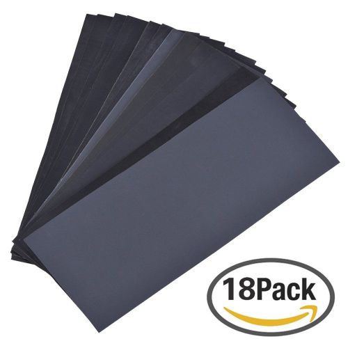 400 to 3000 Grit Sandpaper Assortment Dry/ Wet 9x 3.6 Inch 18 Pieces for Auto...