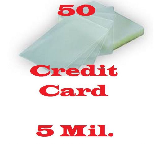 5 Mil Credit Card 50 PK Laminating Laminator Pouch Sheets  2-1/8 x 3-3/8