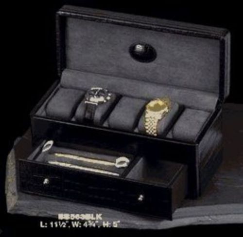 Black Leather Watch Case