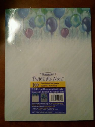 Geographic Twice as Nice Two-Sided Stationery 100 ct Balloons @ FREE SHIPPING @