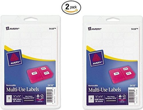 Avery 05418 .75&#034; Print Or Write Labels (Pack of 2)