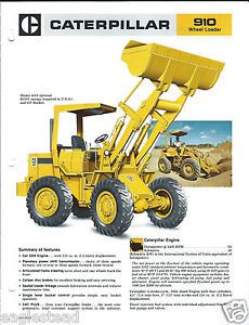 Equipment brochure - caterpillar - 910 - wheel loader - c1979 (e3073) for sale
