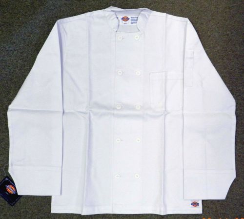 Dickies chef coat jacket 4xl cw070305c restaurant button front white uniform new for sale