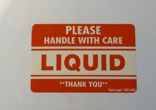 Stickers 2&#034; x 3&#034; LIQUID Handle With Care Thank You Shipping 20 labels