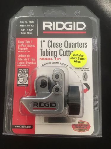 Ridgid 101 40617 1/4&#034; to 1-1/8&#034; Close Quarters Tubing Cutter New Free Shipping