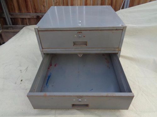 2-- VINTAGE LYON INDUSTRIAL ERA CABINETS MILITARY GRAY GREAT