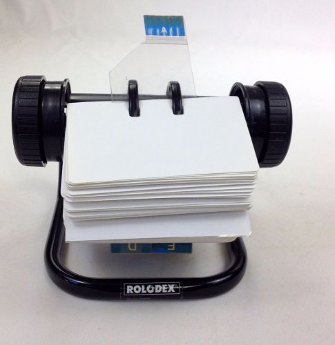Vintage Black Rolodex Model 5024X Open Rotary Business Cards Made in USA