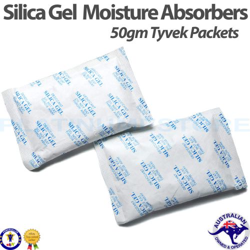 20 x 50gm silica gel packets desiccant moisture absorber sachets tyvek pack for sale