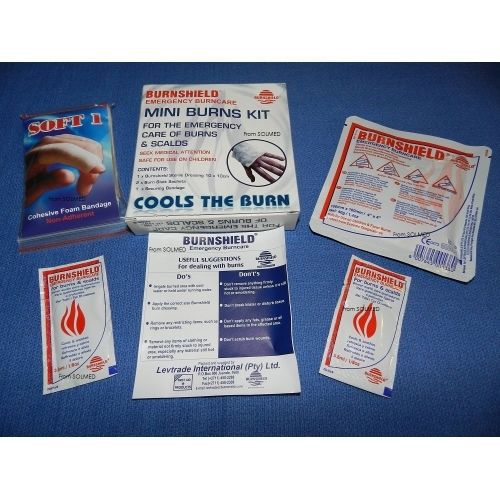 Burnshield complete mini burn kit with 4x4 dressing, packets &amp; securing bandage for sale