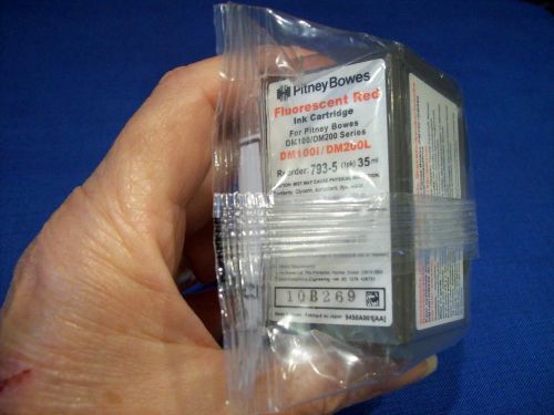 SEALED PACKAGE GENUINE PITNEY BOWES FLUORESCENT RED INK CARTRIDGE DM100i DM22L