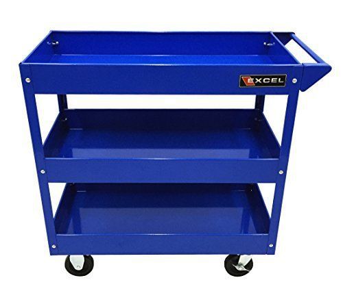 Steel Tool Work Cart Blue Home Garage Shed Film Equipment Cart Shelves Storage