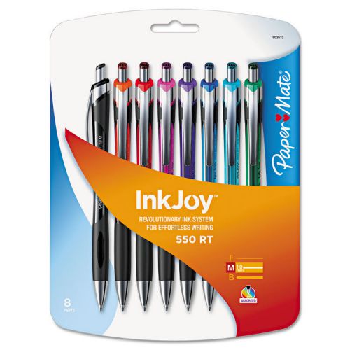 &#034;Papermate Inkjoy 550 Rt Ballpoint Retractable Pen, 1.0 Mm, Assorted, 8/pk&#034;