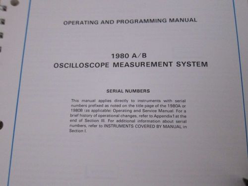 1980A 1980B HP Oscilloscope Measure Operating Service Manual Schematics Guide