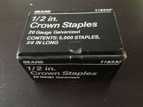 Sears Craftsman Stainless Steel Staples, 20G, 1/2&#034; Crown, 3/8&#034; Leg, Qty: 2600