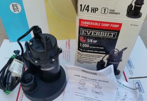 Everbilt SBA025BC 1/4 HP Submersible Sump Pump with tether
