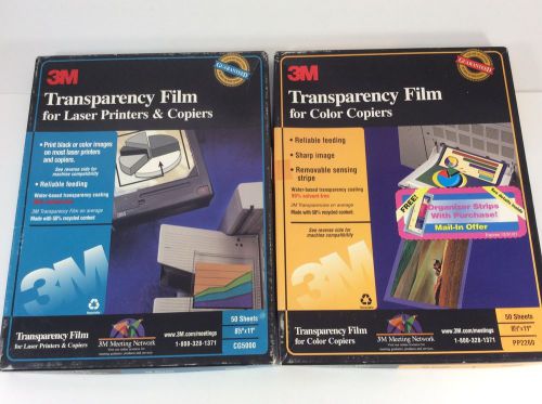 3M Transparency Film For Laser Printers &amp; Color Copiers - 2 Open Boxes 63 Sheets