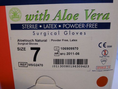 Sz.7  Medline Aloetouch Natural Sterile Powder-Free Latex Surgical GlovesMSG2470