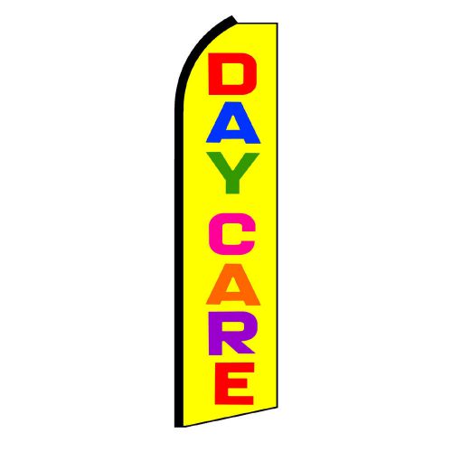 Day care business sign swooper flag 15 ft tall feather banner for sale